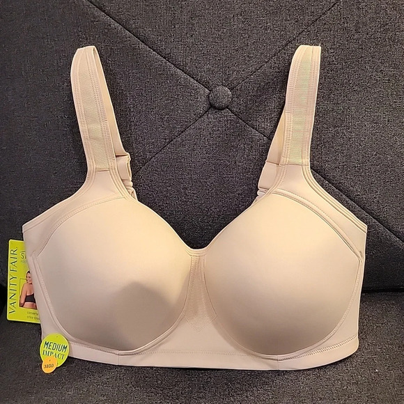 Vanity Fair Wireless Supportive Medium Impact Sports Bra Size 38DD - Picture 1 of 6
